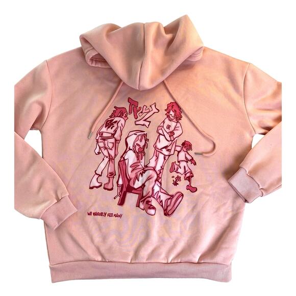 We Vaguely Feel Many Pink M Hoodie Aelfric Eden Graffiti Street Style - Picture 1 of 4